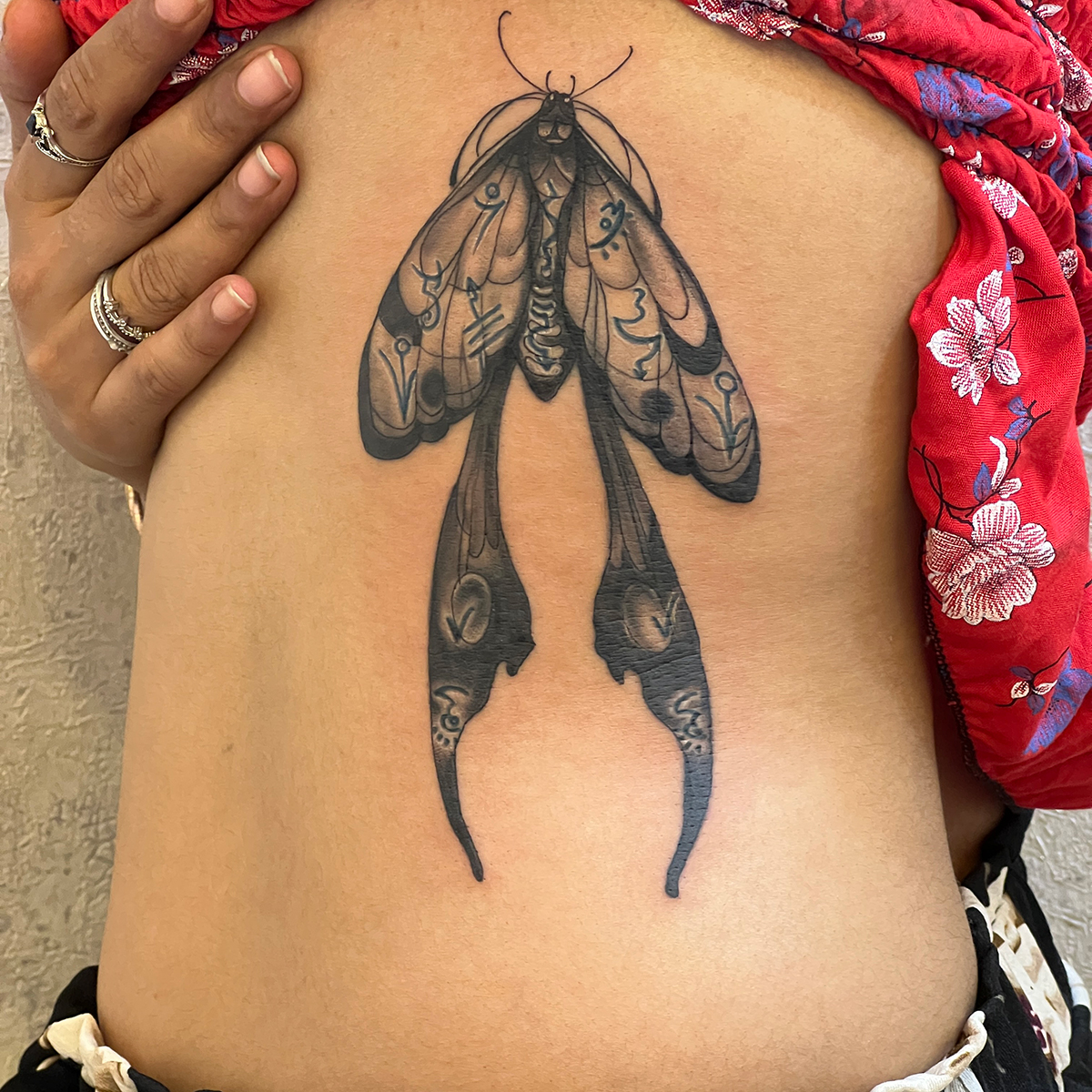 a woman with a butterfly tattoo on her back photo  Free Étatsunis Image  on Unsplash