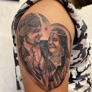 Couple portraits Tattoo to creative Perfection at Rks Tattoo Studio in Candolim, Goa